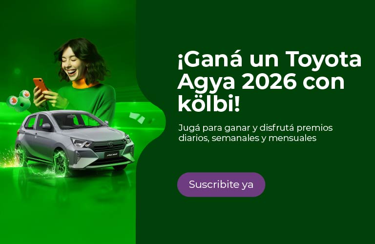 ¡Ganá un Toyota Agya 2026 con kölbi! Jugá para ganar, suscribite