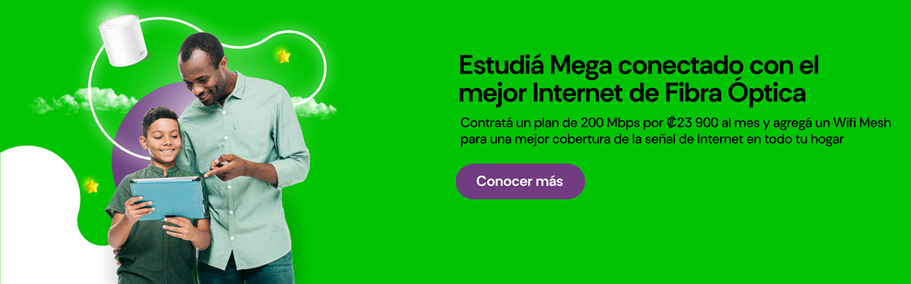 Estudiá Mega conectado con el mejor Internet de Fibra Óptica