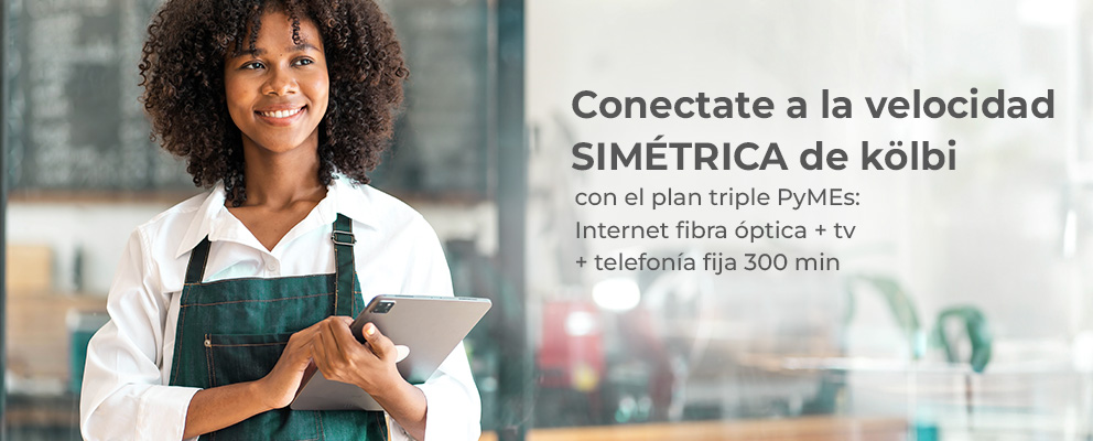 Plan triple PyMEs: Internet fibra óptica + tv + telefonía fija 300 min