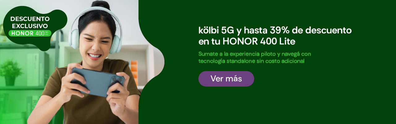 kölbi 5G y descuento en tu HONOR 400 lite