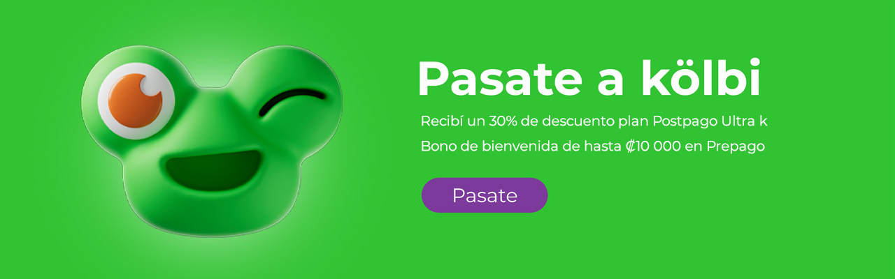 Pasate a kölbi y recibí un 30% de descuento en plan postpago o bono de 10.000 colones en prepago