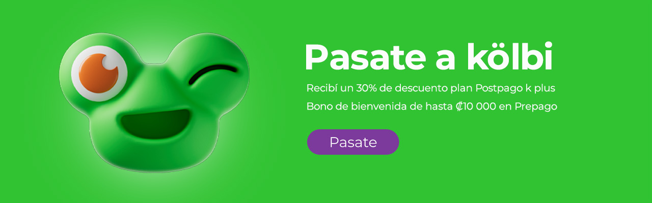 Pasate a kölbi y recibí un 30% de descuento en plan postpago o bono de 10.000 colones en prepago