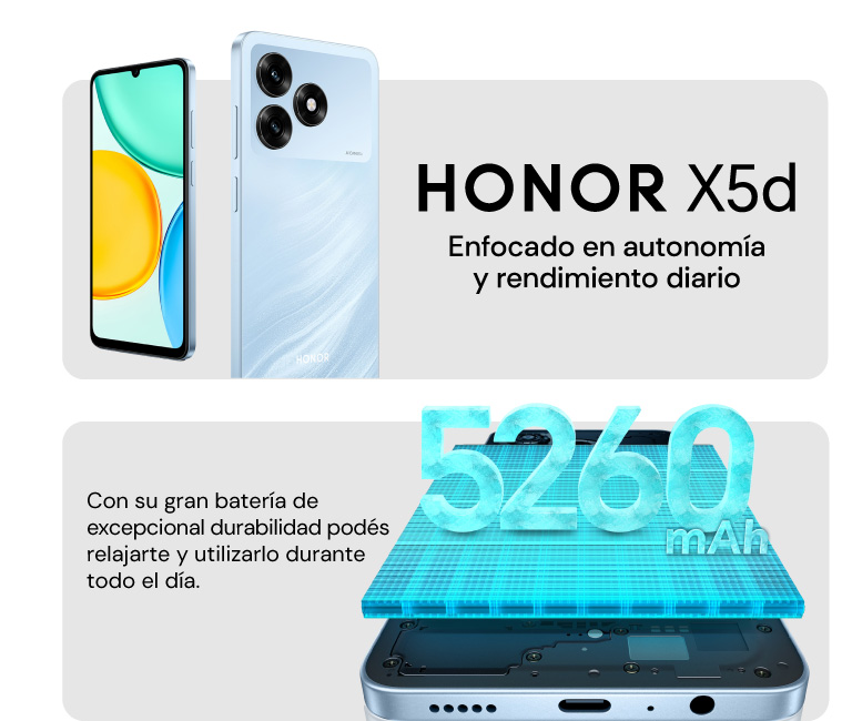 HONOR X5d Enfocado en autonomía y rendimiento diario