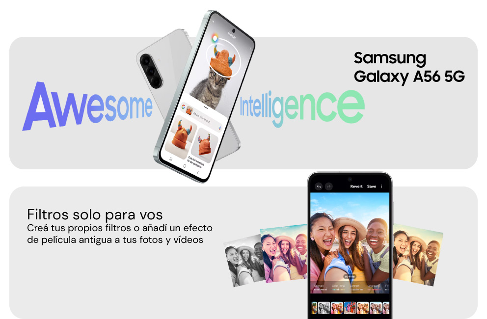 Galaxy A56 5G creá tus propios filtros para tus fotos y videos