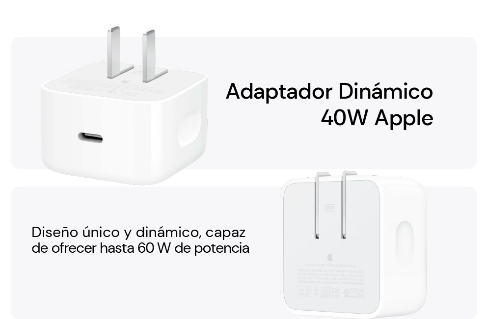 Apple Power adapter, carga rápida y eficiente