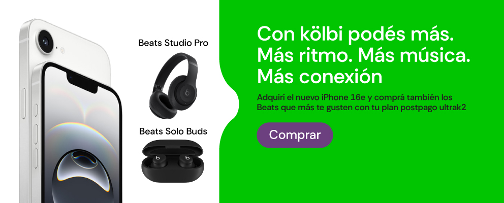 Llevate el iPhone 16e con tus Beats favoritos en un plan postpago ultra k2