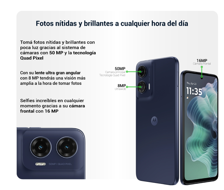 Fotos nítidas y brillantes a cualquier hora del día