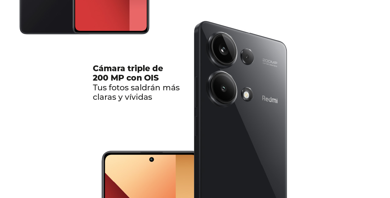 Cámara triple de 200 MP con OIS
