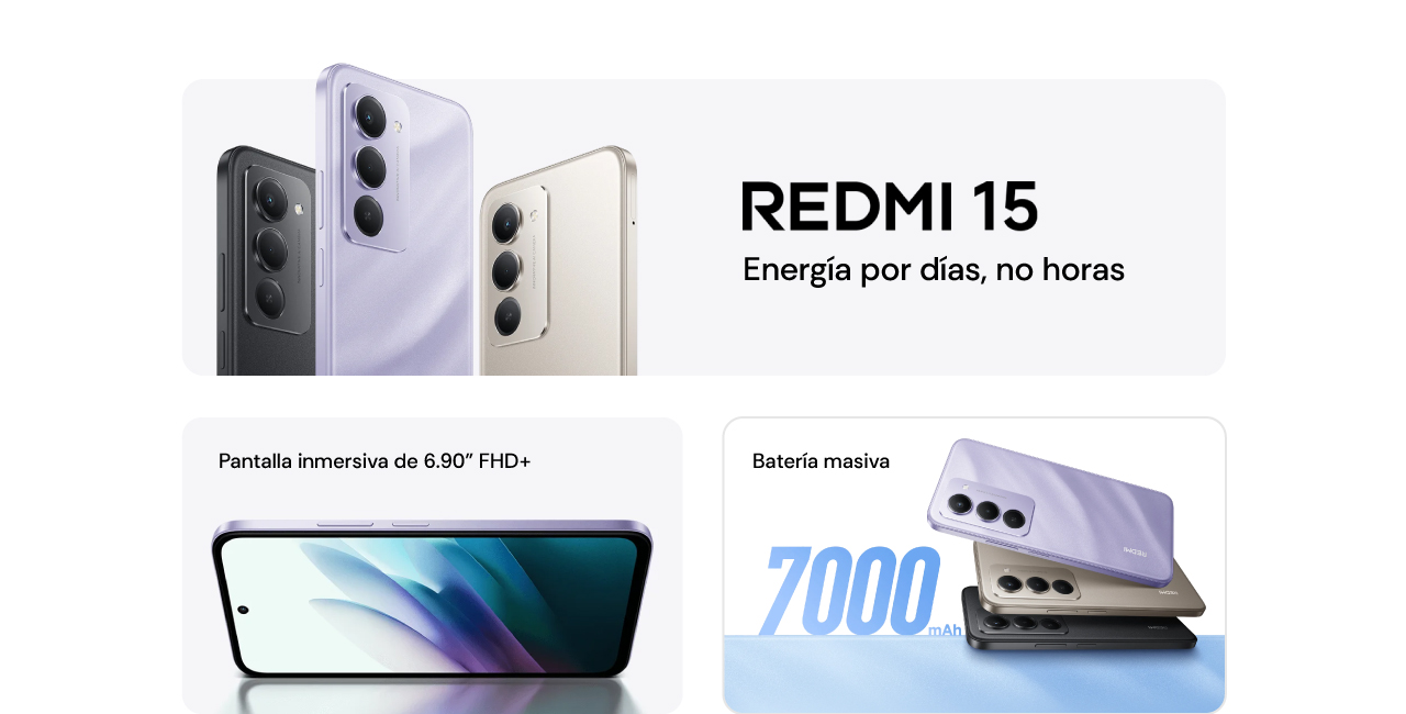 Xiaomi Redmi 15 energía por días, no horas