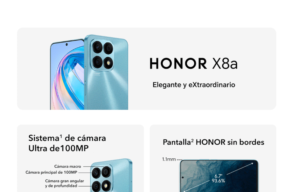 HONOR X8A Elegante y extraordinario, con una cámara ultra de 100MP, pantalla sin bordes 