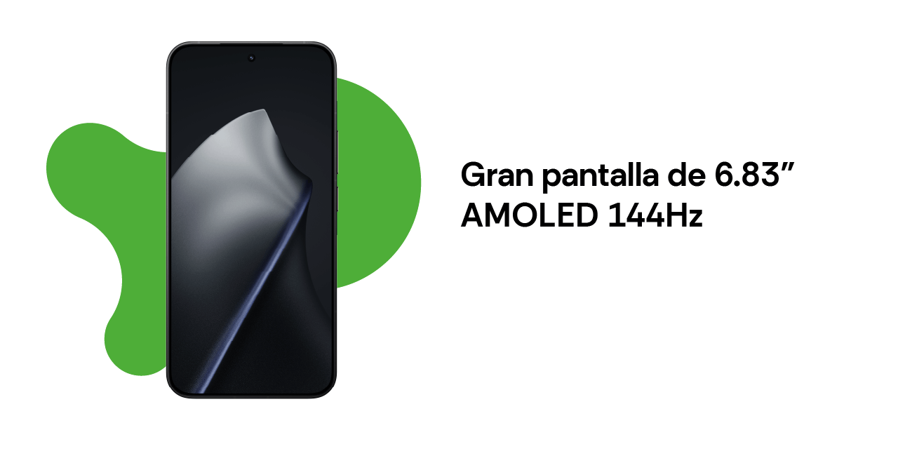 Gran pantalla grande de 6.83" AMOLED 144Hz