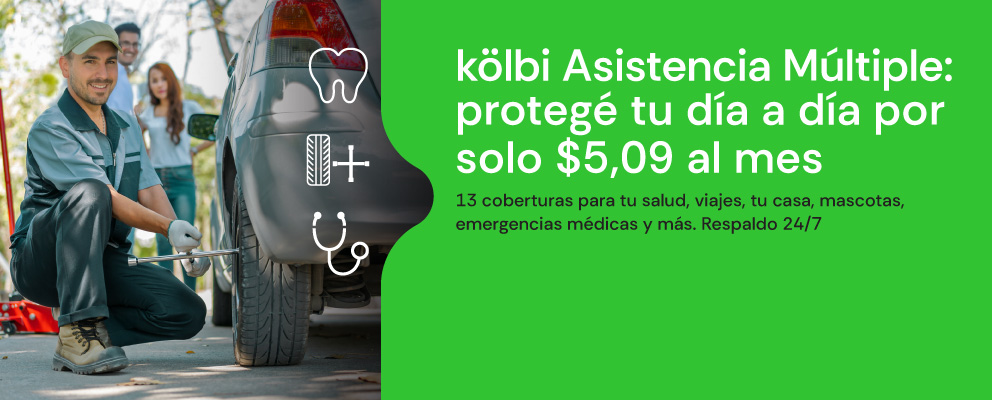 kölbi Asistencia Múltiple: protegé tu día a día por solo $5,09 al mes