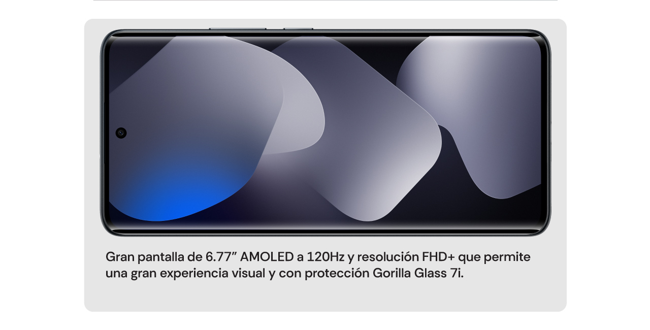 Gran pantalla de 6.77" AMOLED a 120Hz y resolución FHD+