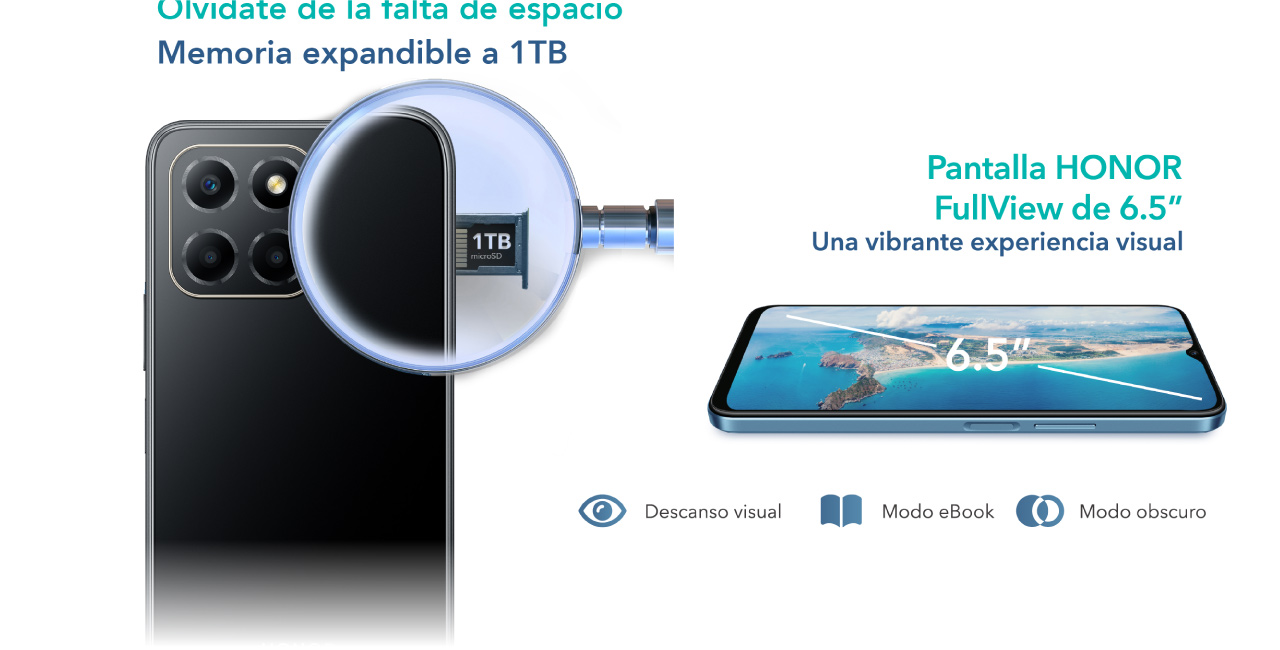 Memoria expandible de hasta 1TB y pantalla FullView de 6.5