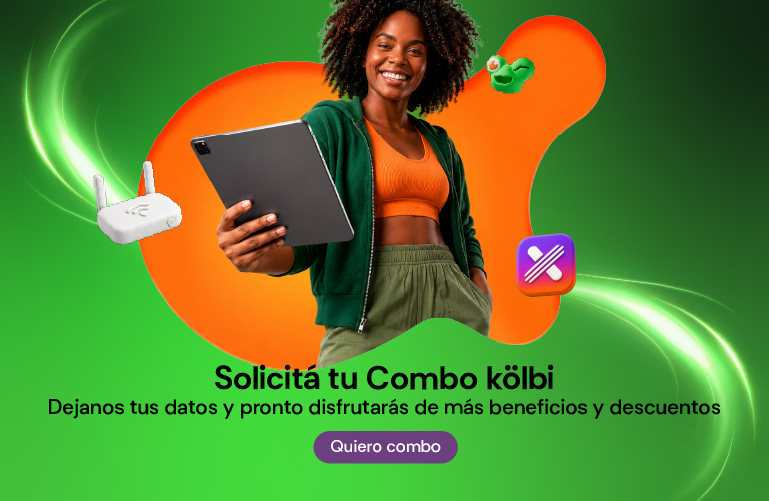 Solicitá tu combo kölbi, dejanos tus datos y pronto disfrutarás de más beneficios y descuentos