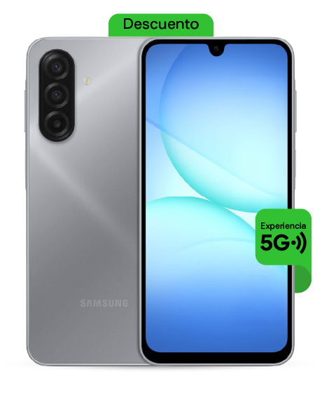 Samsung Galaxy A17 vista frontal y trasera