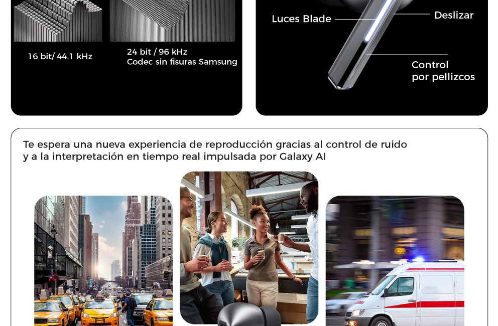 Te espera una nueva experiencia de reproducción gracias al control de ruido impulsado por Galaxy AI