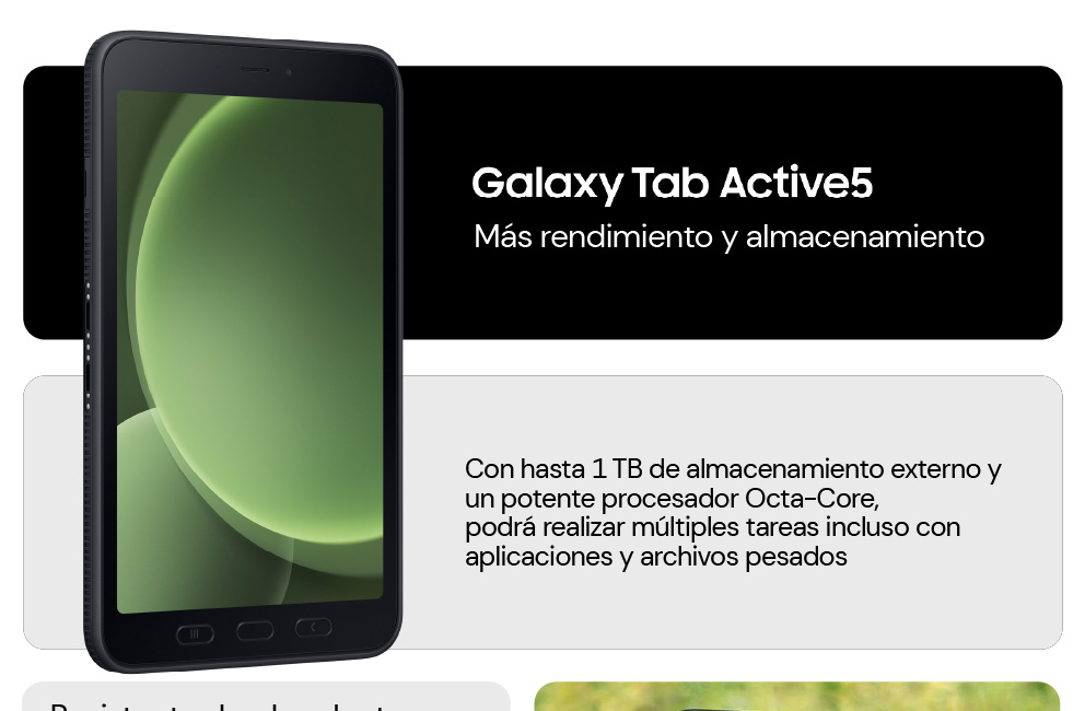 Samsung Galaxy Tab Active5: Más rendimiento y almacenamiento