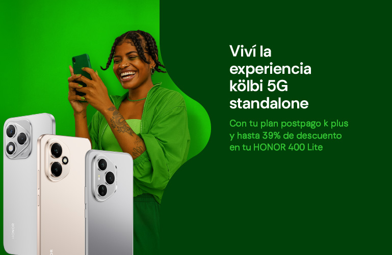 Experimentá kölbi 5G hoy mismo con un HONOR 400 Lite