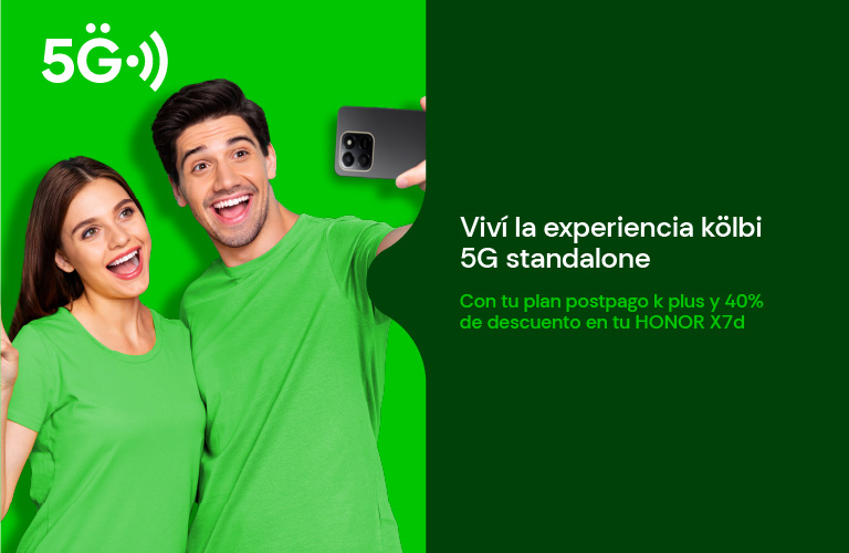 Experimentá kölbi 5G hoy mismo con un HONOR X7d a 40% descuento