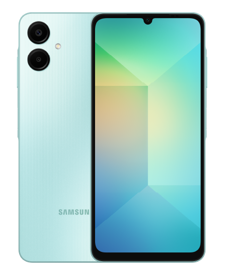 Galaxy A06 5G vista frontal y trasera
