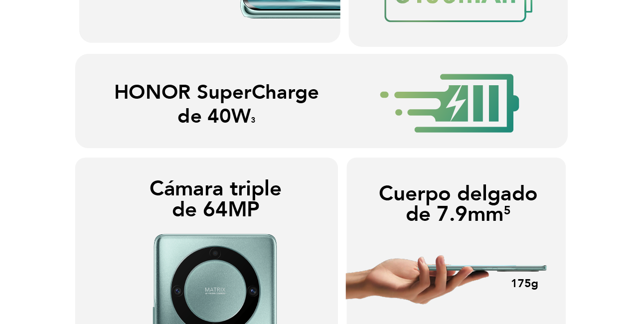 HONOR Magic 5 Lite con una pantalla OLED curva de 120Hz super charge de 40W y cámara triple de 64MP