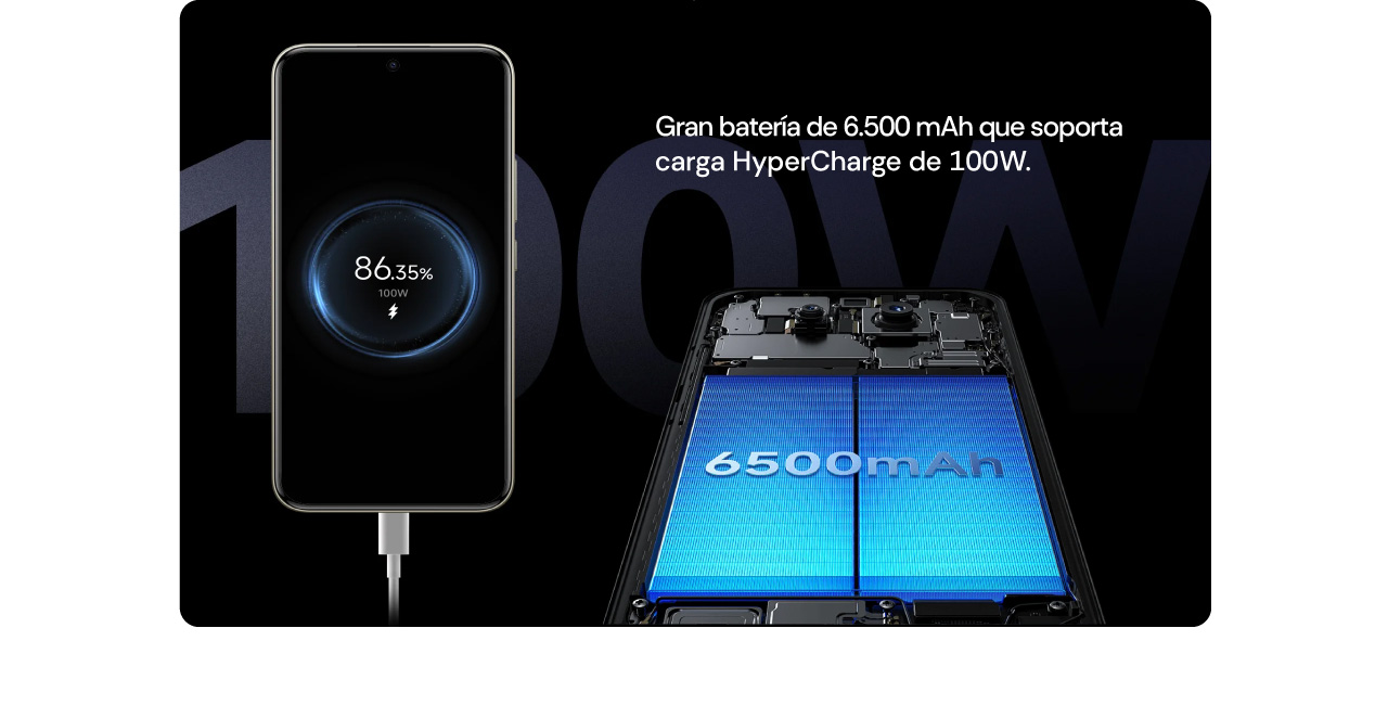 Gran batería de 6 500 mAh