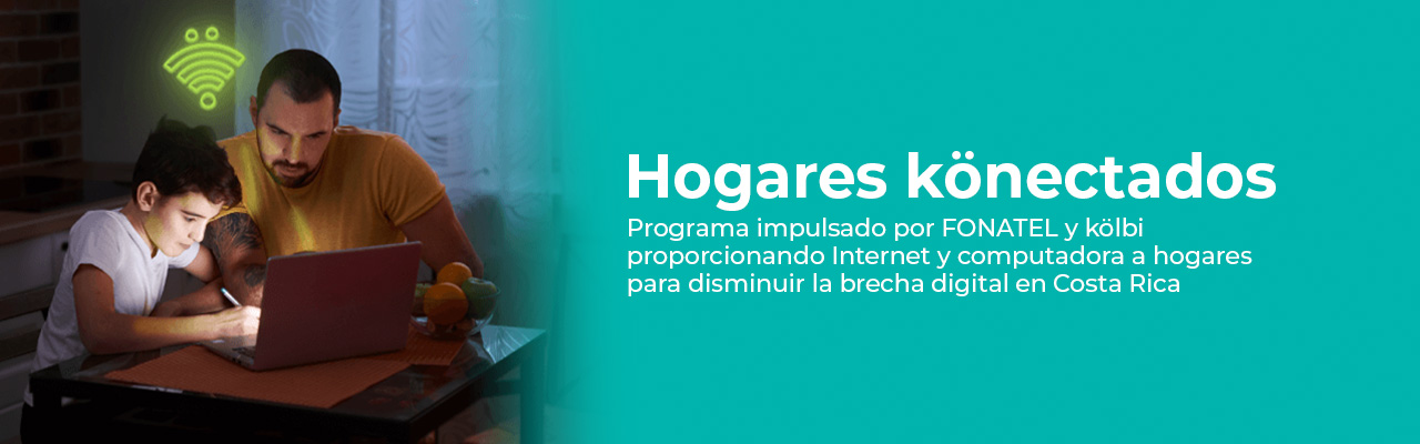 Programa impulsado por FONATEL y kölbi proporcionando Internet y computadora en hogares para disminuir la brecha digital en Costa Rica