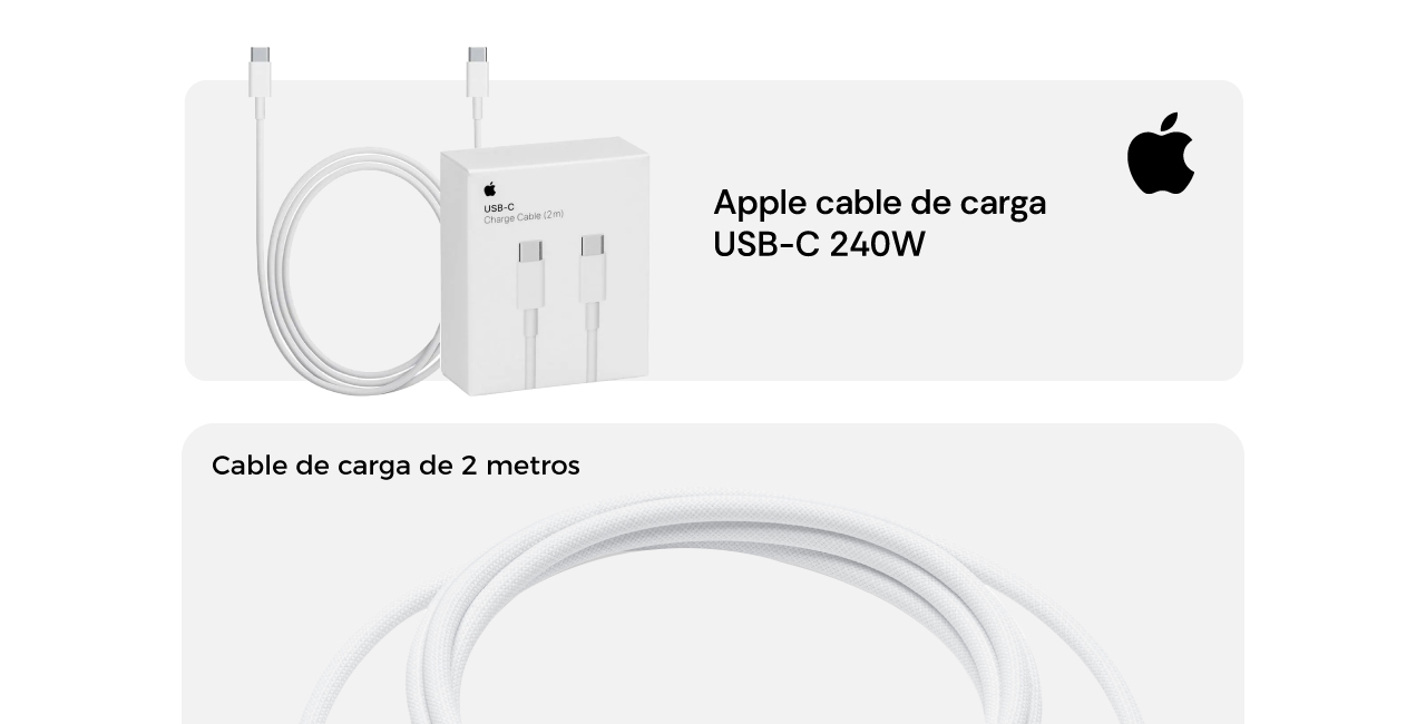 Cable de carga de 2 metros