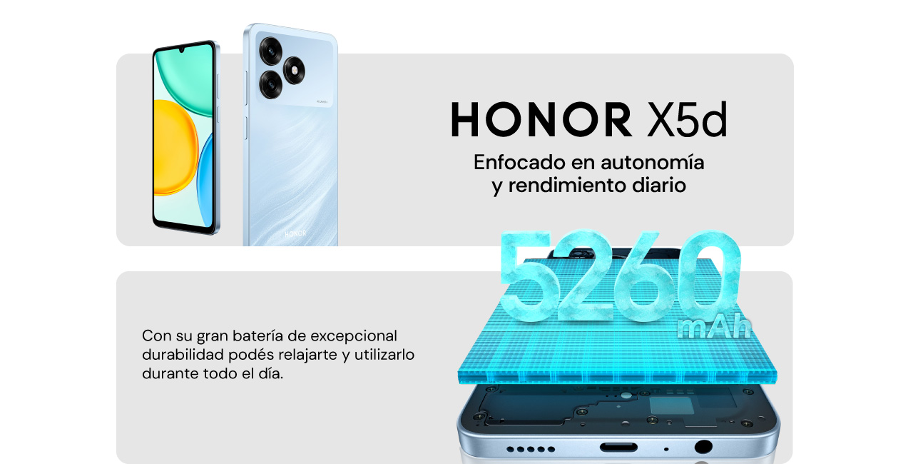 HONOR X5d Enfocado en autonomía y rendimiento diario