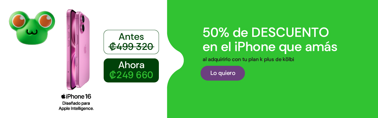 Enamorate del iPhone 16 a 50% de descuento