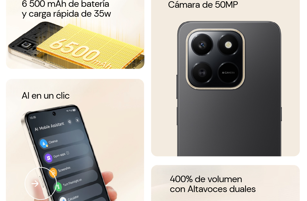 6 500 mAh de batería con una carga rápida de 35w