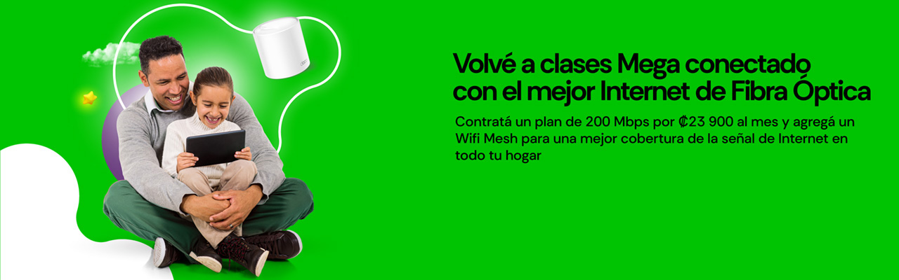 Volvé a clases Mega conectado con el mejor Internet de Fibra Óptica
