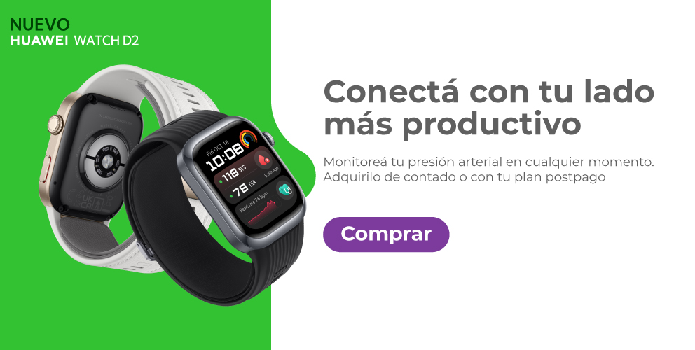Huawei Watch D2 Conectá con tu lado más productivo y monitoreá tu presión 