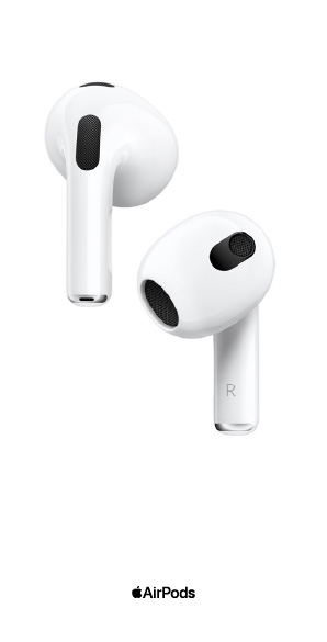 Apple AirPods (tercera generación) vista frontal
