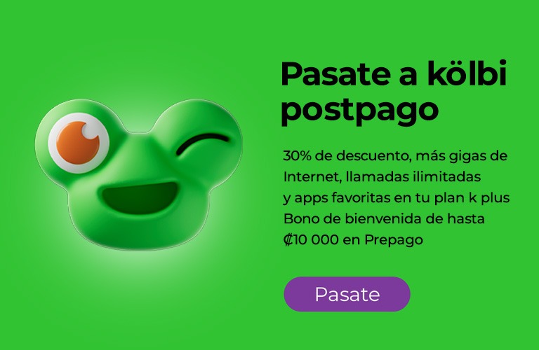 Pasate a kölbi y recibí un 30% de descuento en plan postpago o bono de 10.000 colones en prepago