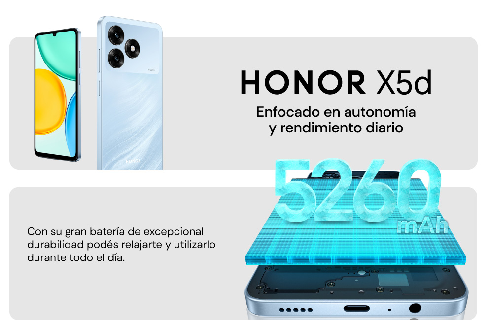 HONOR X5d Enfocado en autonomía y rendimiento diario