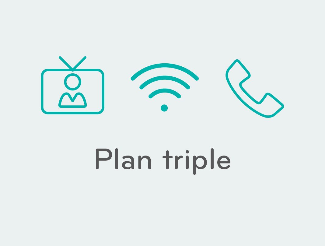 planes triple con TV, Internet y telefonía fija