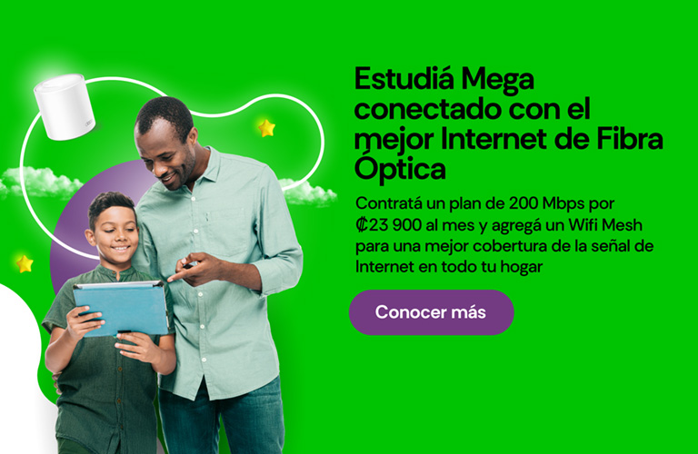 Estudiá Mega conectado con el mejor Internet de Fibra Óptica