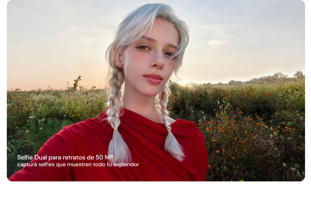 Selfie Dual para retratos de 50 MP