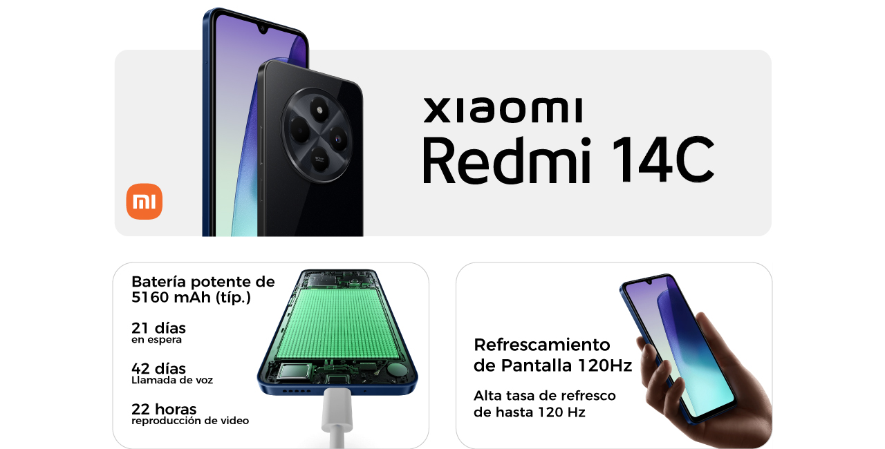 Batería potente de 5160 mAh