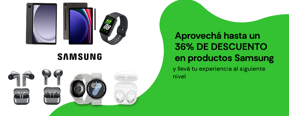 Hasta 36% de descuento en artículos Samsung