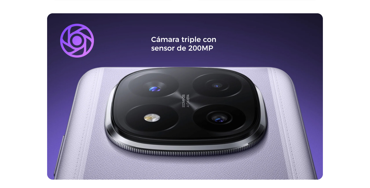 Cámara triple con sensor de 200MP