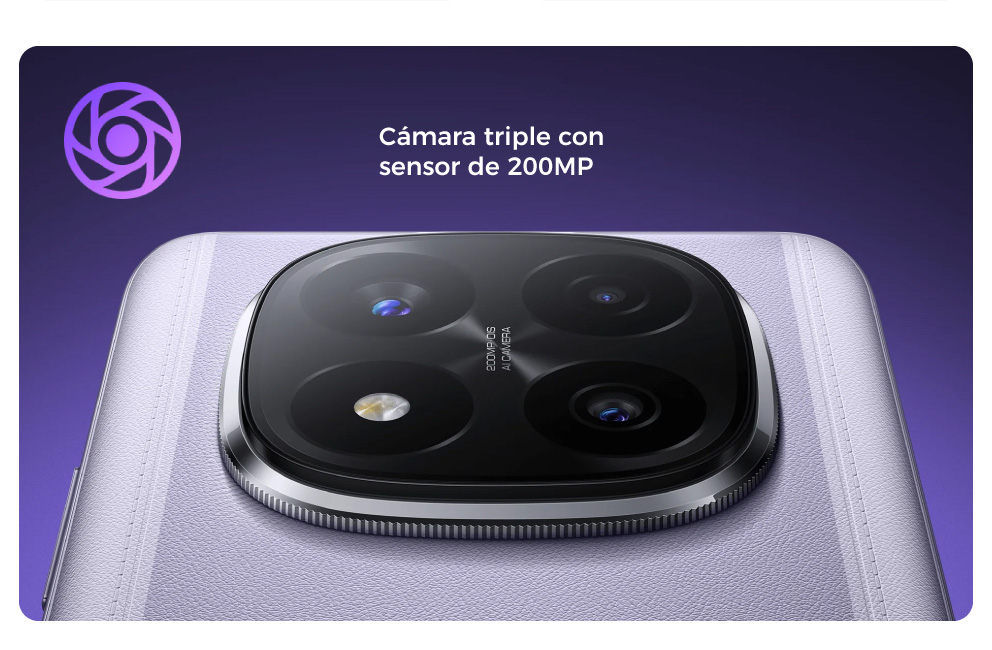 Cámara triple con sensor de 200MP