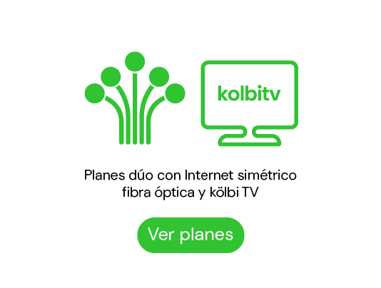 Nuestros planes dúo te dan Kölbi TV e Internet con fibra óptica