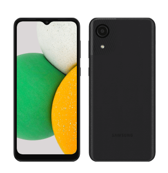 Samsung A03 Core en negro y azul