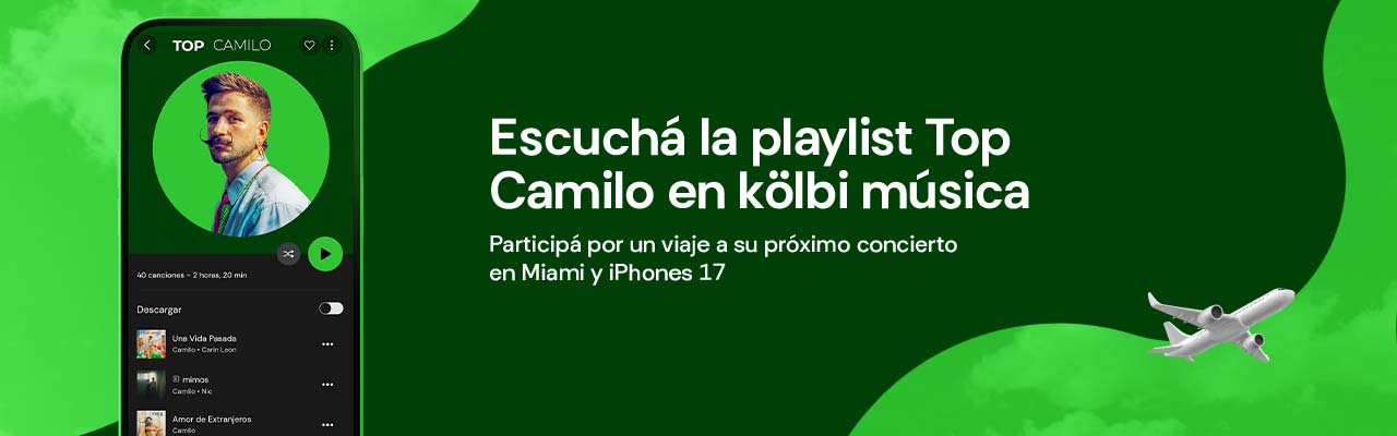 Escuchá la playlist Top Camilo en kölbi música y participá por un viaje a su concierto