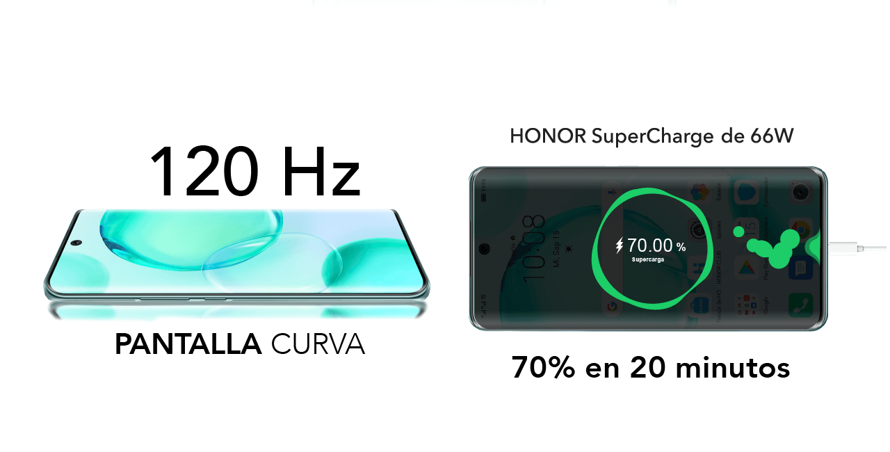 HONOR 50: cámara de 108MP multi video, pantalla curva de 120 Hz, Honor Supercharge de 66W