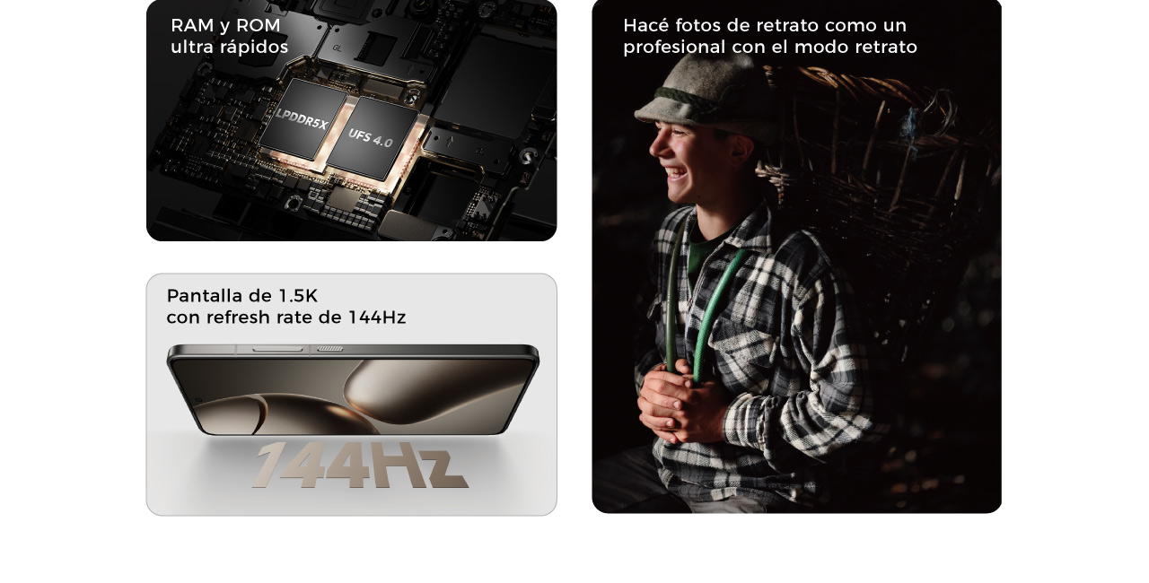 Pantalla de 1.5k con refresh rate de 144Hz