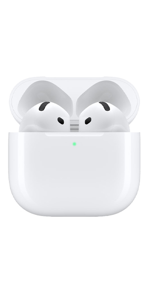 Apple AirPods 4 vista frontal abierto